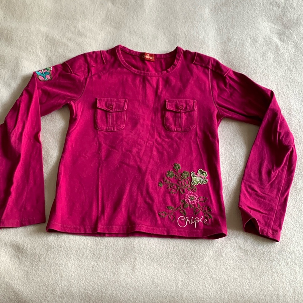 Chipie Cotton Long Sleeve Embroidered Top